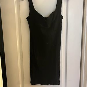 NWT F21 Black Notched Bodycon Dress